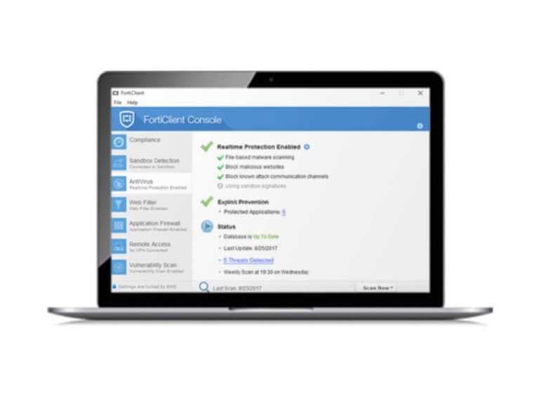 forticlient with vpn features included